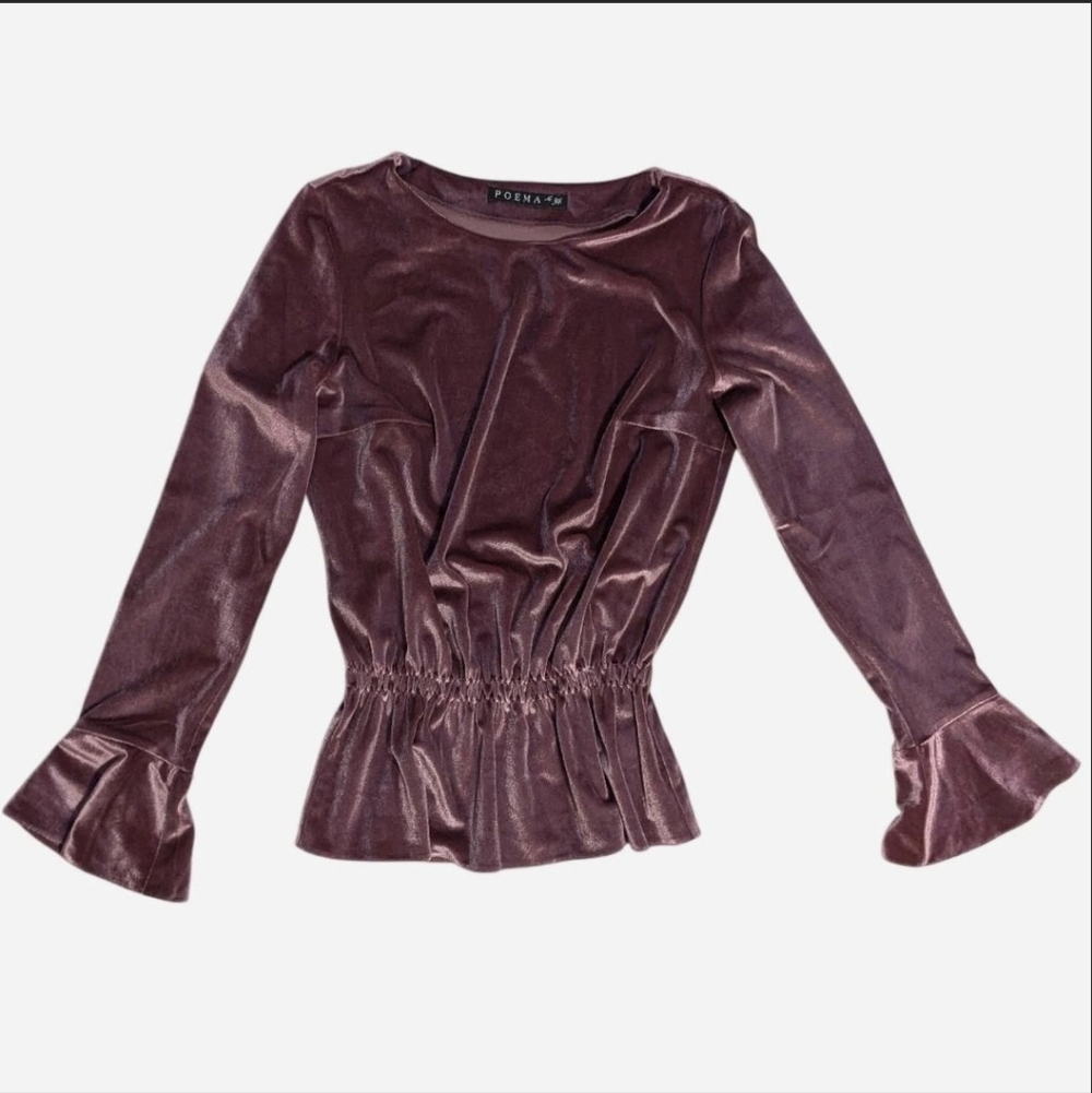 Mauve Velvet Long Sleeve Top